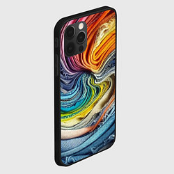 Чехол для iPhone 12 Pro Красочная джинсовая воронка, цвет: 3D-черный — фото 2