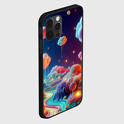 Чехол для iPhone 12 Pro Planet chupa chups - neon glow, цвет: 3D-черный — фото 2