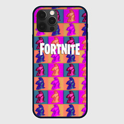 Чехол iPhone 12 Pro Fortnite logo pattern game