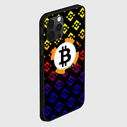 Чехол для iPhone 12 Pro Bitcoin binance, цвет: 3D-черный — фото 2