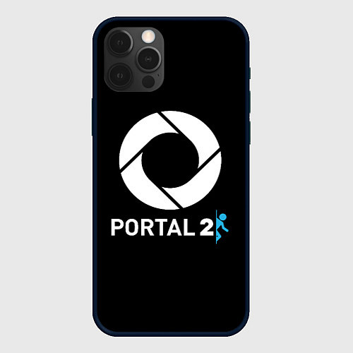 Чехол iPhone 12 Pro Portal2 logo game / 3D-Черный – фото 1