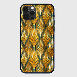 Чехол для iPhone 12 Pro Золото осени травинки, цвет: 3D-черный
