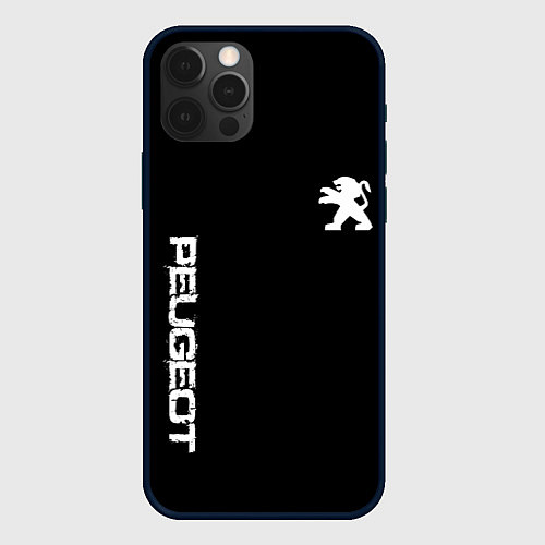 Чехол iPhone 12 Pro Peugeot logo white / 3D-Черный – фото 1