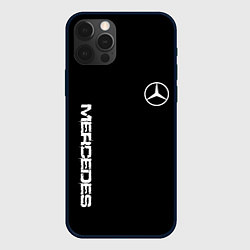 Чехол для iPhone 12 Pro Mercedes benz logo white auto, цвет: 3D-черный