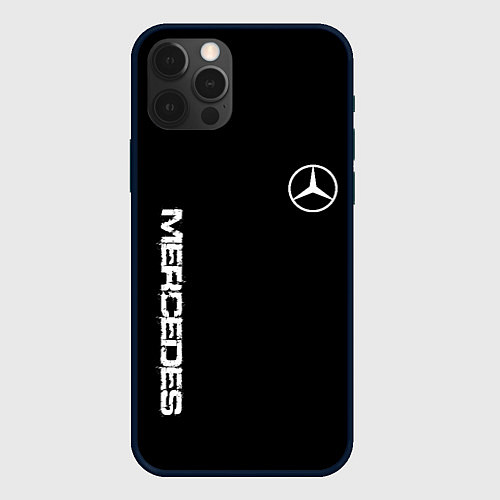 Чехол iPhone 12 Pro Mercedes benz logo white auto / 3D-Черный – фото 1