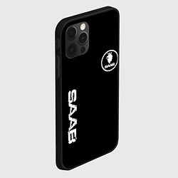 Чехол для iPhone 12 Pro SAAB logo white, цвет: 3D-черный — фото 2