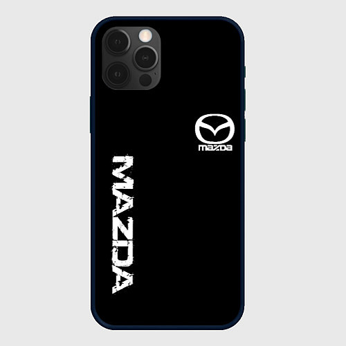 Чехол iPhone 12 Pro Mazda white logo / 3D-Черный – фото 1