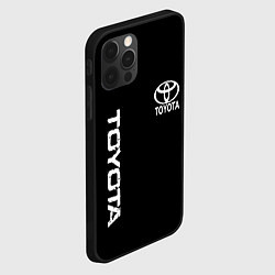 Чехол для iPhone 12 Pro Toyota logo white steel, цвет: 3D-черный — фото 2