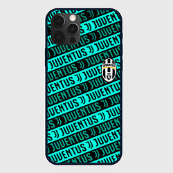 Чехол для iPhone 12 Pro Juventus pattern logo steel, цвет: 3D-черный