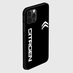 Чехол для iPhone 12 Pro Citroen logo white, цвет: 3D-черный — фото 2