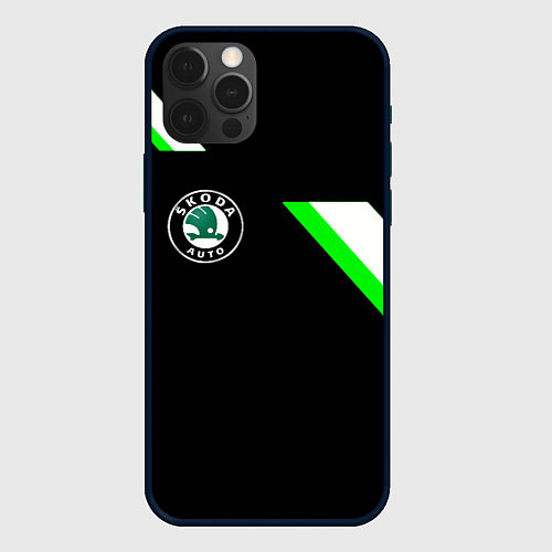 Чехол iPhone 12 Pro Skoda geometry / 3D-Черный – фото 1