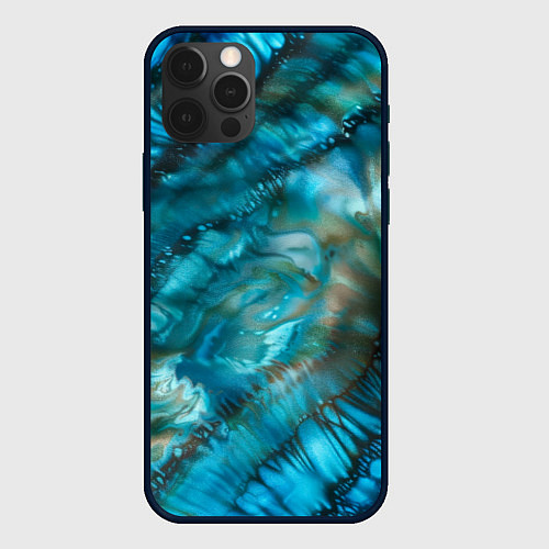 Чехол iPhone 12 Pro Абстракция батик - морской стиль / 3D-Черный – фото 1