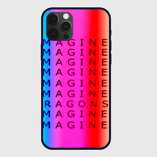 Чехол iPhone 12 Pro Imagine Dragons neon rock / 3D-Черный – фото 1