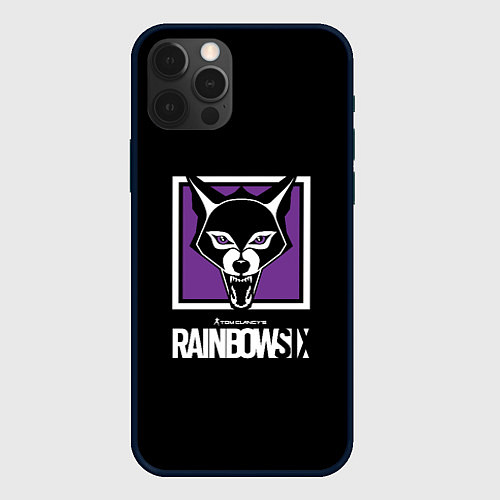 Чехол iPhone 12 Pro Rainbow six logo ubisoft / 3D-Черный – фото 1