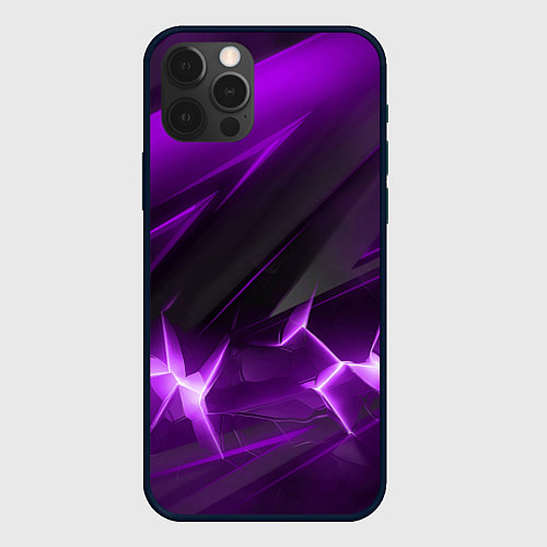 Чехол iPhone 12 Pro Фиолетовая объемная абстракция / 3D-Черный – фото 1