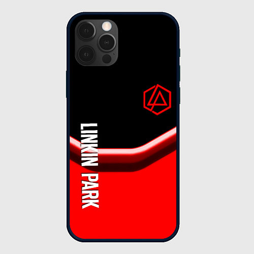 Чехол iPhone 12 Pro Linkin park geometry line steel / 3D-Черный – фото 1