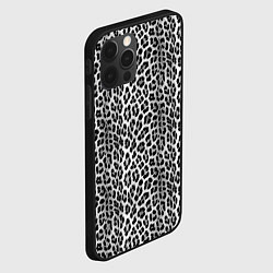 Чехол для iPhone 12 Pro Черно-белая шкура леопарда, цвет: 3D-черный — фото 2
