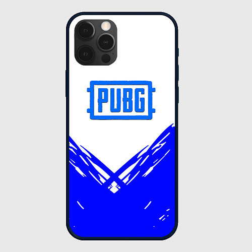 Чехол iPhone 12 Pro PUBG синие краски / 3D-Черный – фото 1
