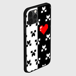 Чехол для iPhone 12 Pro Minecraft pattern love, цвет: 3D-черный — фото 2