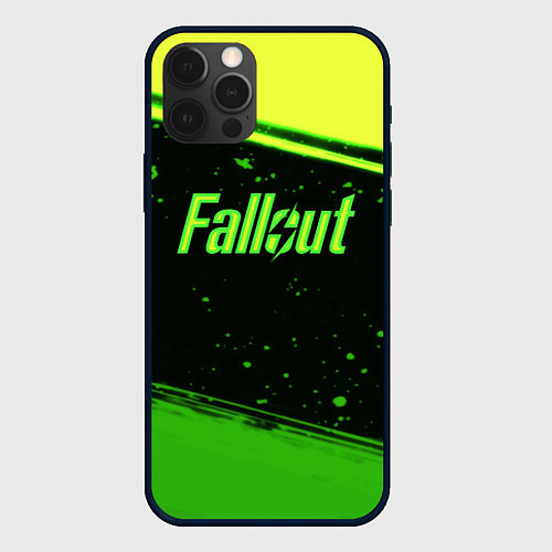 Чехол iPhone 12 Pro Fallout toxic line / 3D-Черный – фото 1