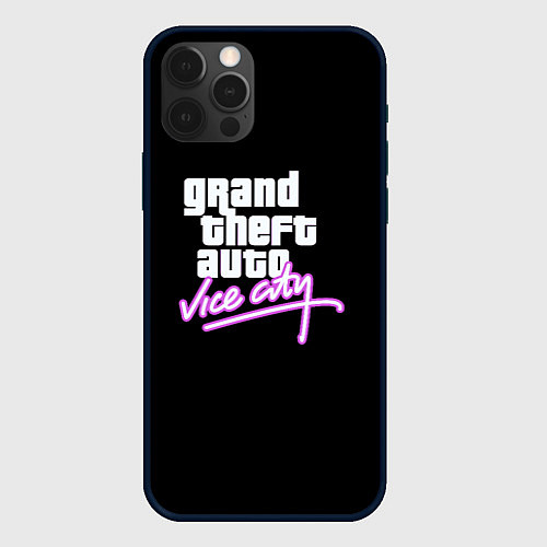 Чехол iPhone 12 Pro GTA vice city logo / 3D-Черный – фото 1