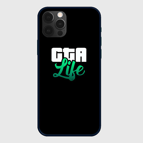 Чехол iPhone 12 Pro GTA life logo / 3D-Черный – фото 1