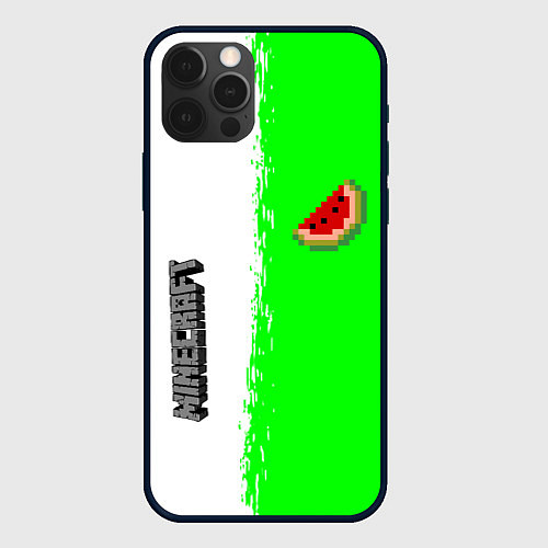 Чехол iPhone 12 Pro Minecraft colors green game / 3D-Черный – фото 1