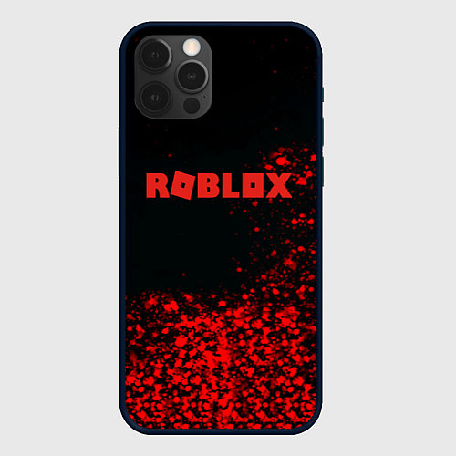 Чехол iPhone 12 Pro Roblox красные краски / 3D-Черный – фото 1