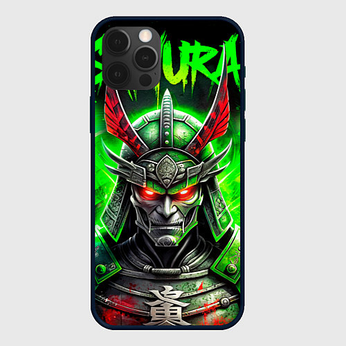 Чехол iPhone 12 Pro Samurai green / 3D-Черный – фото 1