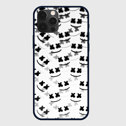 Чехол iPhone 12 Pro Marshmello dj pattern / 3D-Черный – фото 1