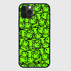 Чехол iPhone 12 Pro Nirvana green logo smile