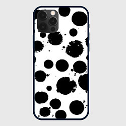 Чехол для iPhone 12 Pro Abstract black blots - ai art fantasy, цвет: 3D-черный