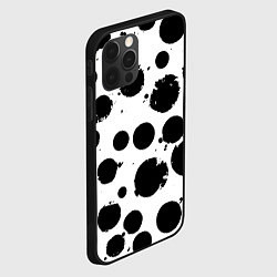 Чехол для iPhone 12 Pro Abstract black blots - ai art fantasy, цвет: 3D-черный — фото 2