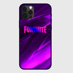 Чехол iPhone 12 Pro Fortnite neon stripes angles logo