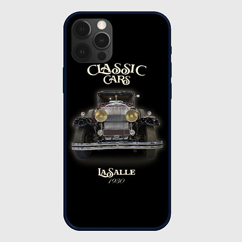 Чехол iPhone 12 Pro Классические автомобили Cadillac LaSalle / 3D-Черный – фото 1
