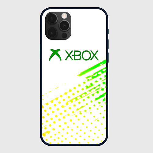 Чехол iPhone 12 Pro Xbox краски текстура геймер / 3D-Черный – фото 1