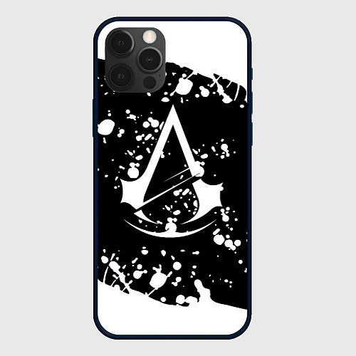 Чехол iPhone 12 Pro Assassins Creed logo краски / 3D-Черный – фото 1