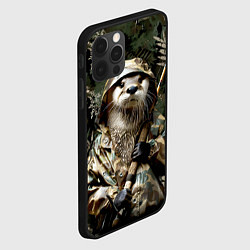 Чехол для iPhone 12 Pro Выдра на рыбалке, цвет: 3D-черный — фото 2