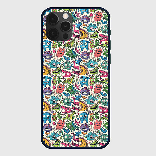 Чехол iPhone 12 Pro Лесные чудовища / 3D-Черный – фото 1
