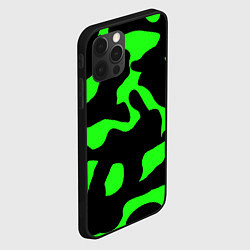 Чехол для iPhone 12 Pro Зелёный камуфляж милитари, цвет: 3D-черный — фото 2