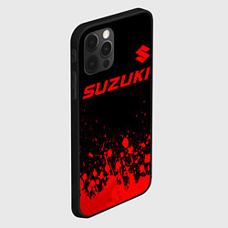Чехол для iPhone 12 Pro Suzuki - red gradient посередине, цвет: 3D-черный — фото 2