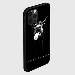 Чехол для iPhone 12 Pro Dobermann head, цвет: 3D-черный — фото 2