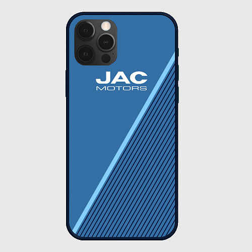 Чехол iPhone 12 Pro Jac motors сине-голубой с полосой / 3D-Черный – фото 1