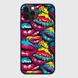 Чехол iPhone 12 Pro Граффити губы женские с блеском