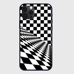 Чехол iPhone 12 Pro Шахматная психоделика иллюзия