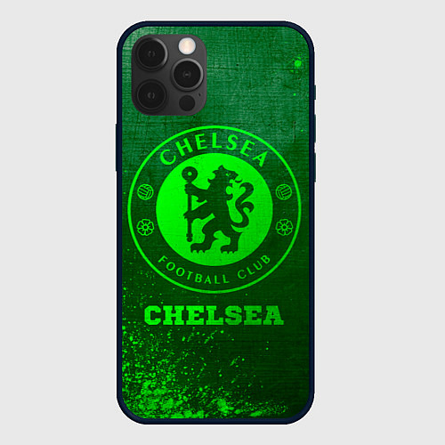 Чехол iPhone 12 Pro Chelsea - green gradient / 3D-Черный – фото 1