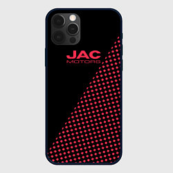 Чехол для iPhone 12 Pro Jac motors чёрно-розовый шахматка, цвет: 3D-черный
