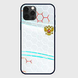 Чехол для iPhone 12 Pro Герб РФ броня текстура, цвет: 3D-черный