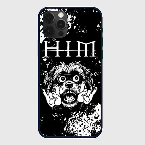 Чехол iPhone 12 Pro HIM рок пес / 3D-Черный – фото 1