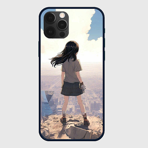 Чехол iPhone 12 Pro Девушка аниме / 3D-Черный – фото 1